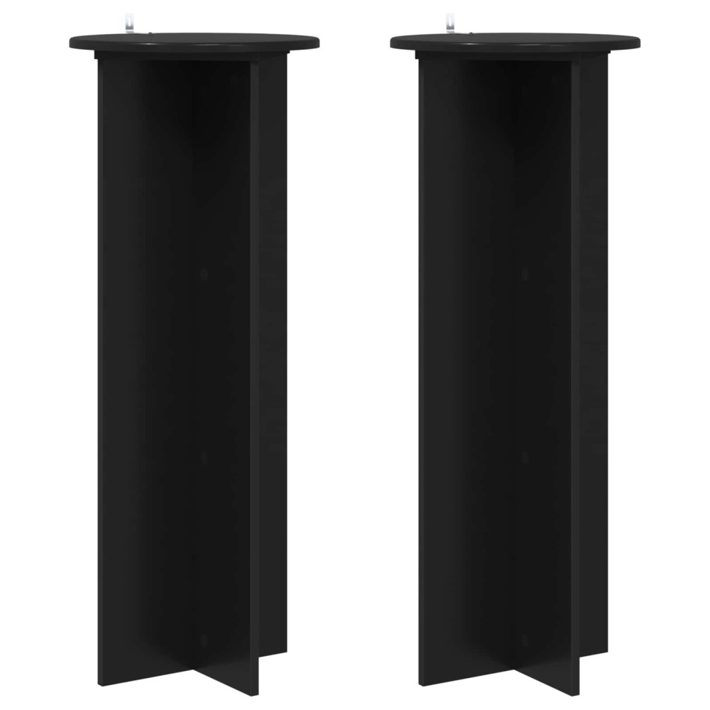 Produktbild för Växtställ 2 pcs Svart Ø40 x 100 cm Konstruerat trä