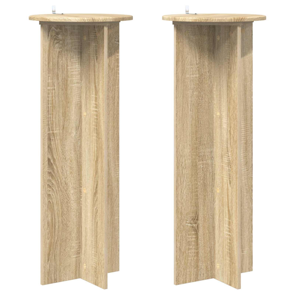 Produktbild för Växtställ 2 pcs Sonoma-ek Ø40 x 100 cm Konstruerat trä
