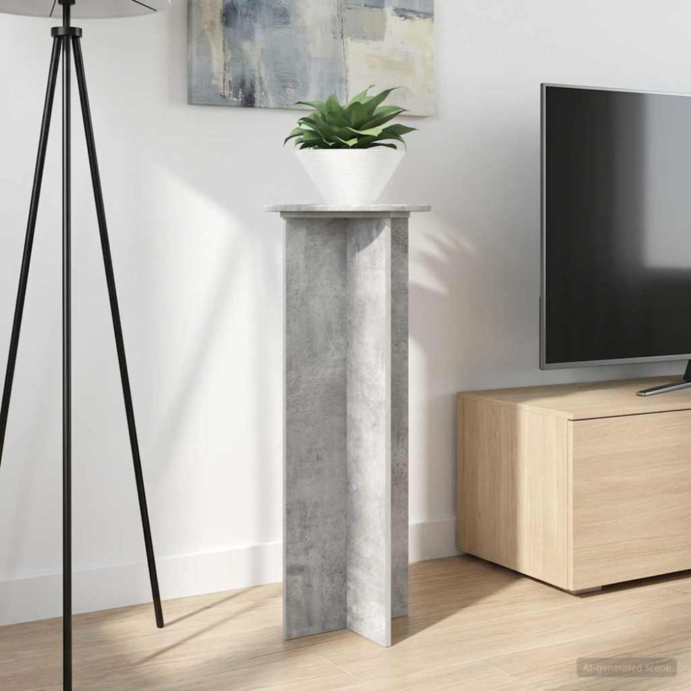 Produktbild för Växtställ 2 pcs Betonggrå Ø40 x 100 cm Konstruerat trä