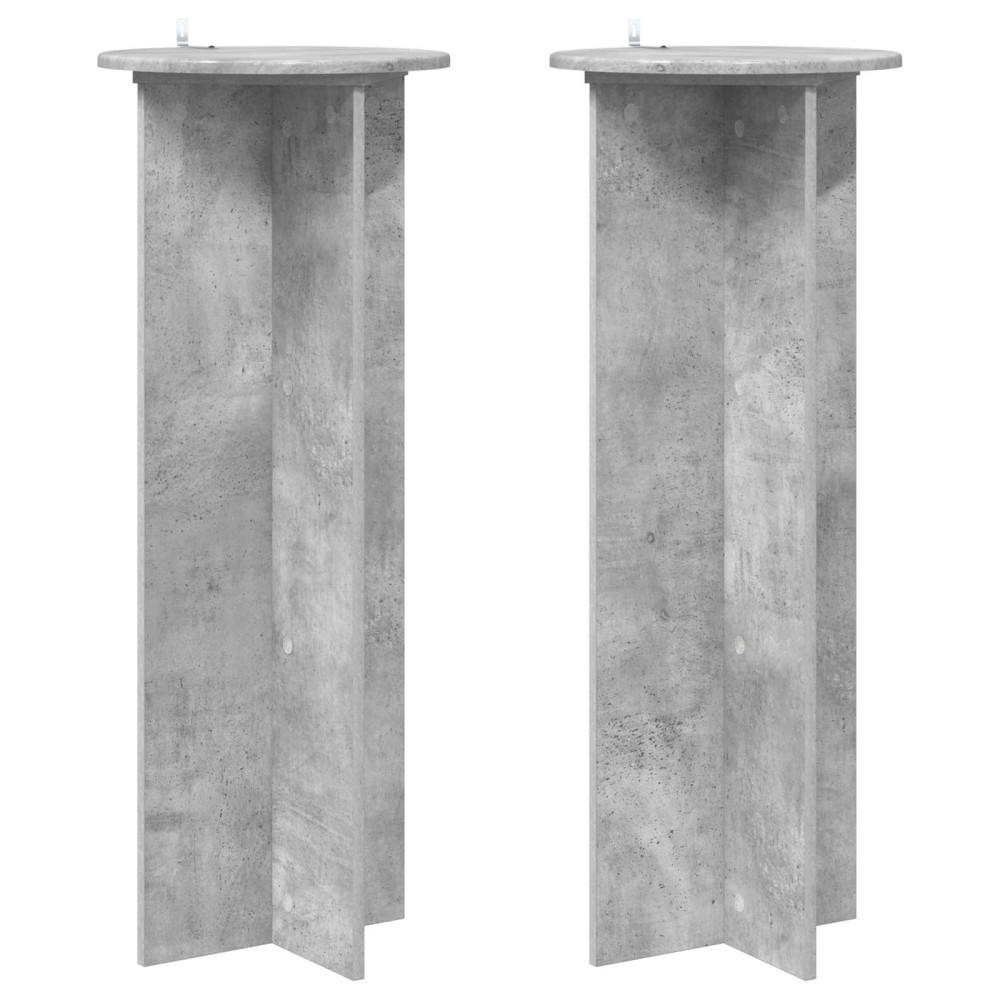 Produktbild för Växtställ 2 pcs Betonggrå Ø40 x 100 cm Konstruerat trä