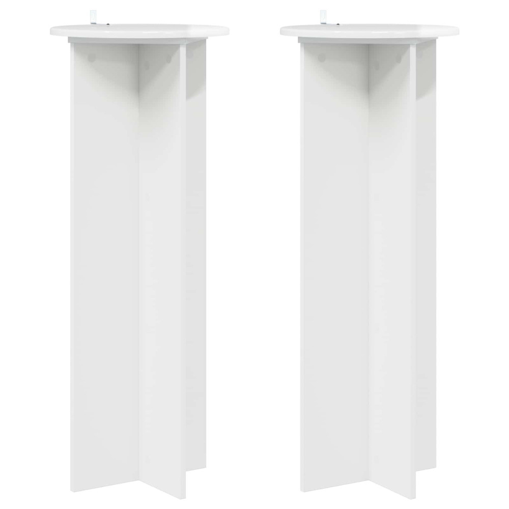 Produktbild för Växtställ 2 pcs Vit högglans Ø40 x 100 cm Konstruerat trä