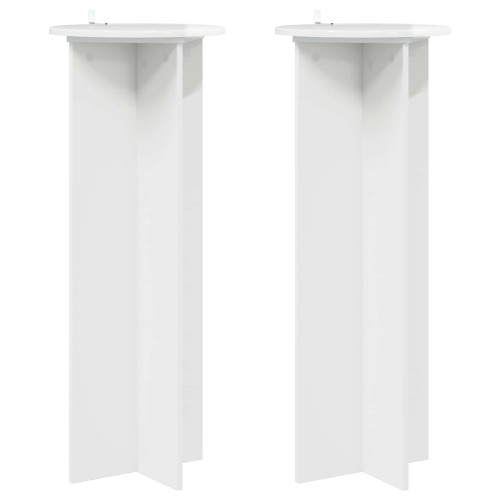 vidaXL Växtställ 2 pcs Vit högglans Ø40 x 100 cm Konstruerat trä