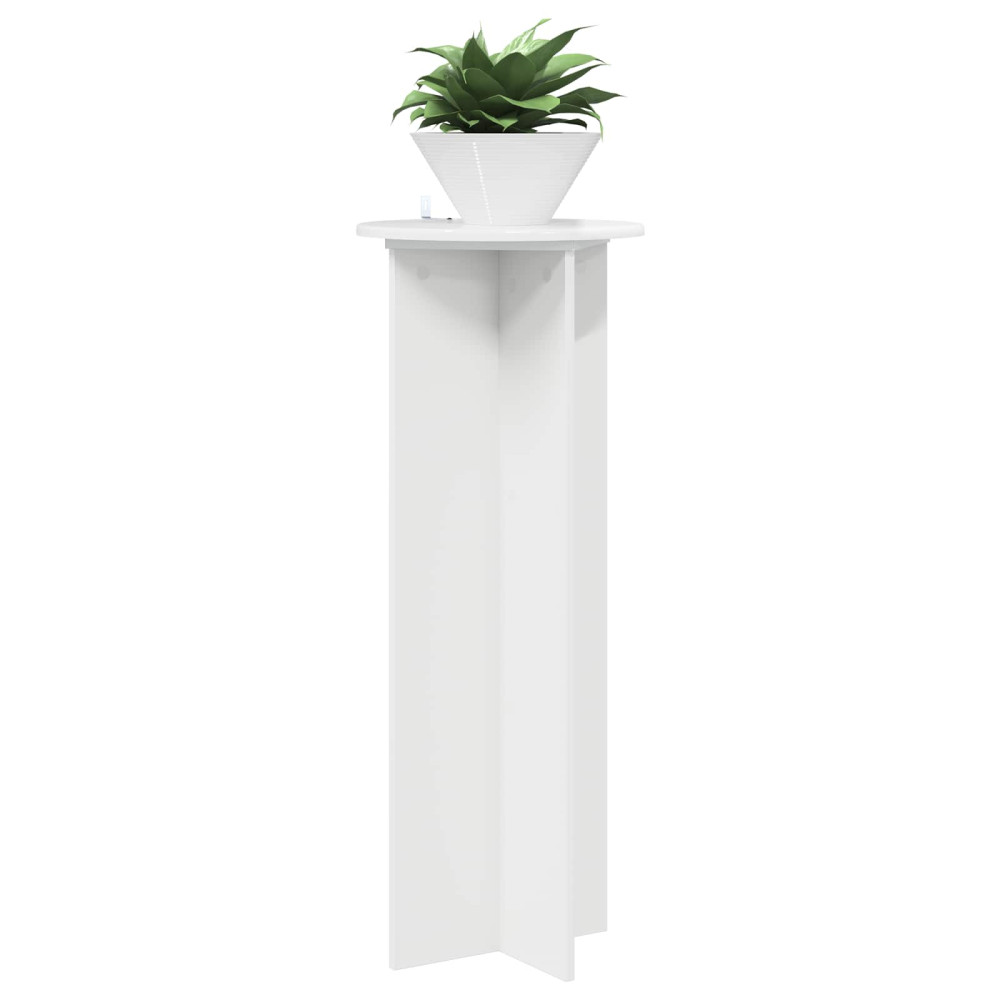 Produktbild för Växtställ 2 pcs Vit högglans Ø40 x 100 cm Konstruerat trä