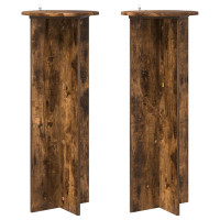 Produktbild för Växtställ 2 pcs Rökt ek Ø40 x 100 cm Konstruerat trä