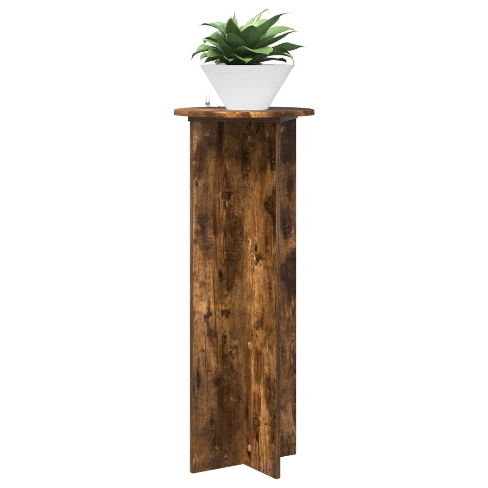 Produktbild för Växtställ 2 pcs Rökt ek Ø40 x 100 cm Konstruerat trä