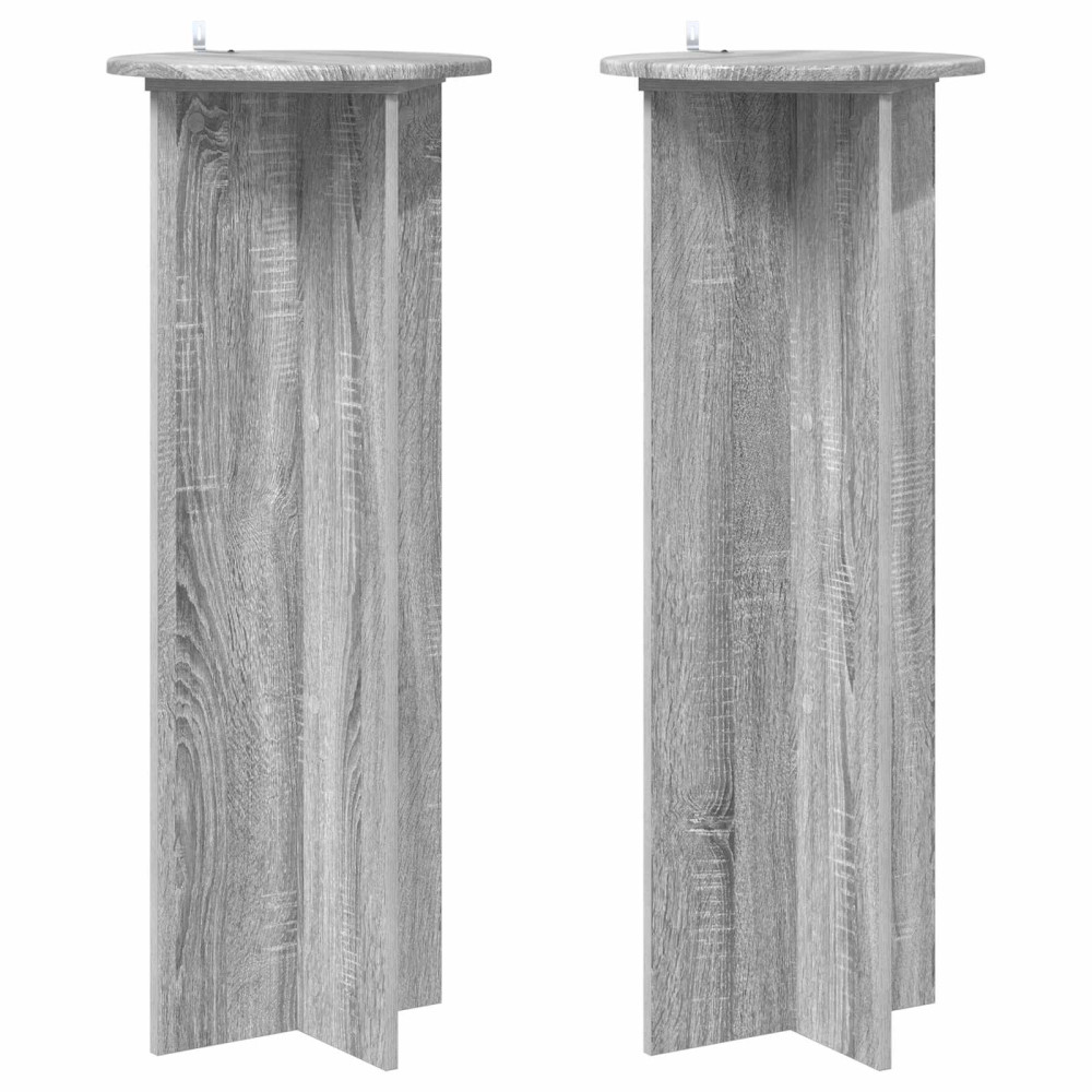 Produktbild för Växtställ 2 pcs Grå sonoma-ek Ø40 x 100 cm Konstruerat trä