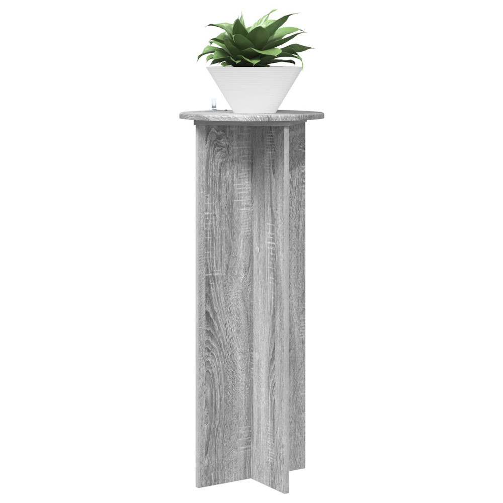 Produktbild för Växtställ 2 pcs Grå sonoma-ek Ø40 x 100 cm Konstruerat trä