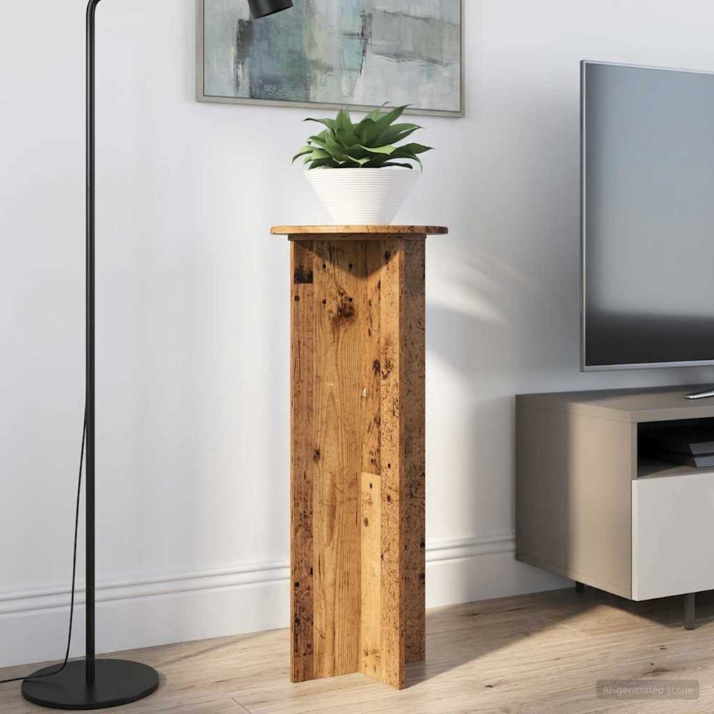 Produktbild för Växtställ 2 pcs Gammalt trä Ø40 x 100 cm Konstruerat trä