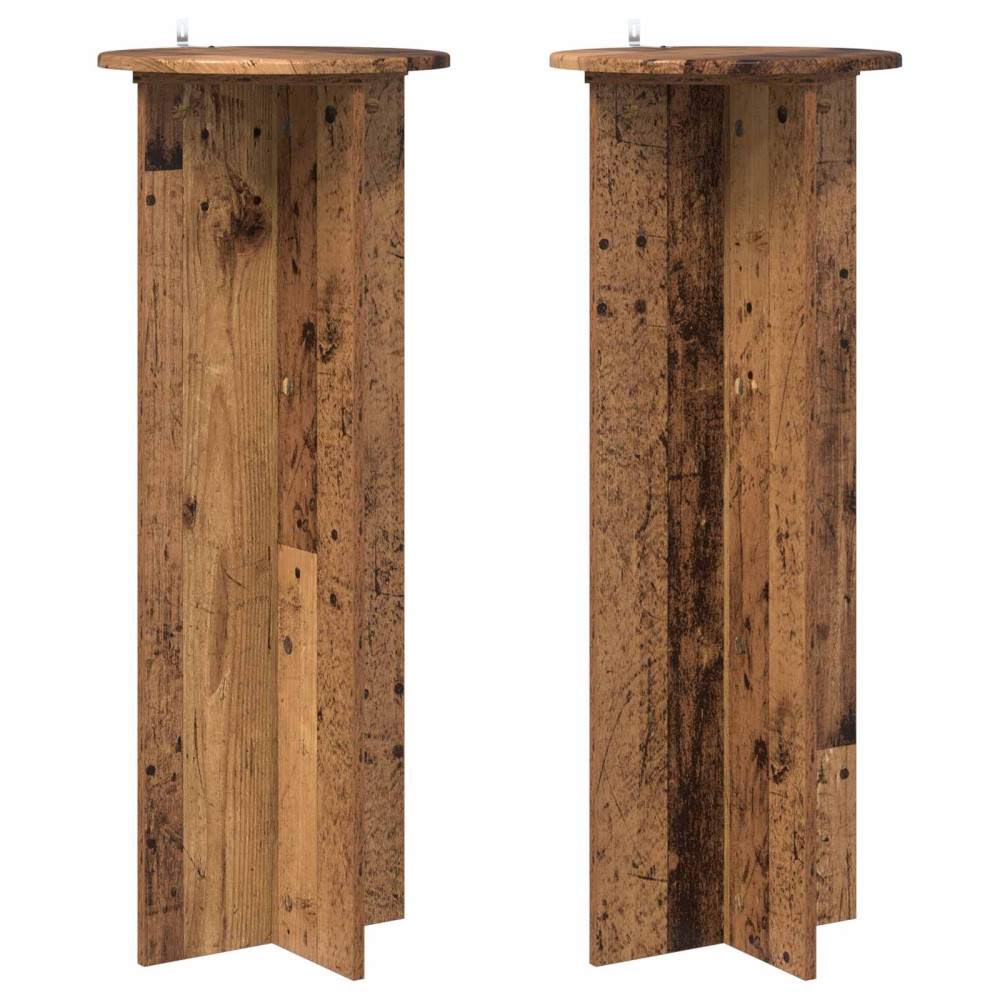 Produktbild för Växtställ 2 pcs Gammalt trä Ø40 x 100 cm Konstruerat trä