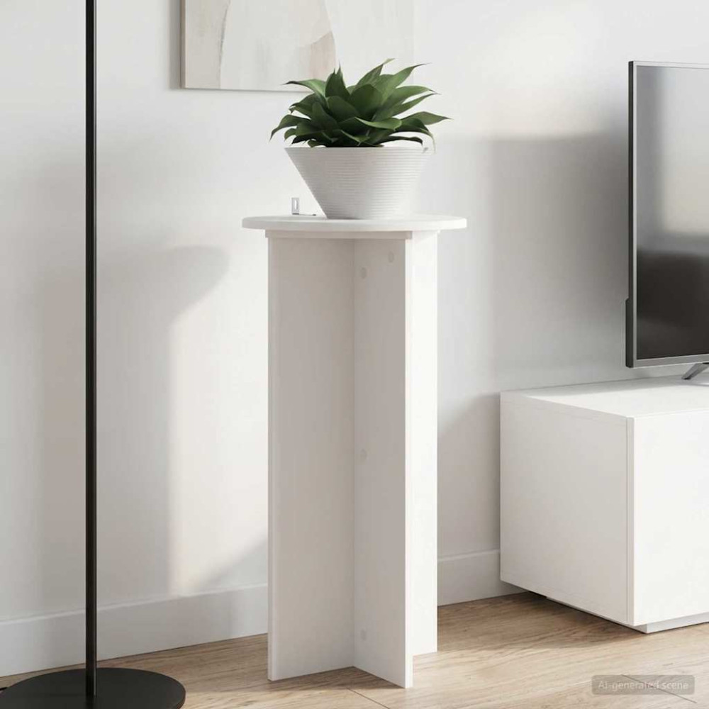 Produktbild för Växtställ 2 pcs Vit Ø40 x 80 cm Konstruerat trä