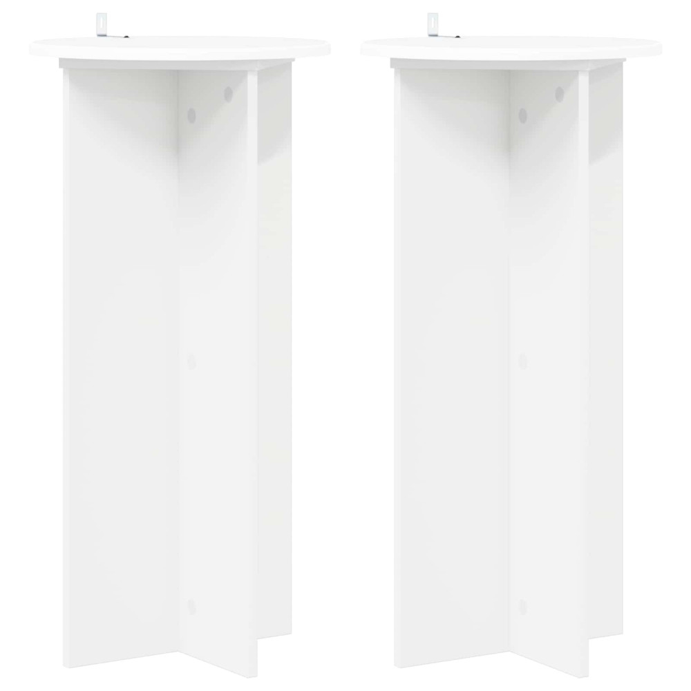 Produktbild för Växtställ 2 pcs Vit Ø40 x 80 cm Konstruerat trä