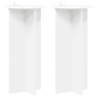 Produktbild för Växtställ 2 pcs Vit Ø40 x 80 cm Konstruerat trä