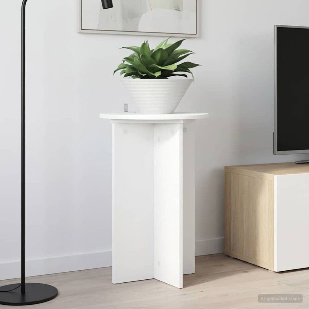 Produktbild för Växtställ 2 pcs Vit Ø40 x 60 cm Konstruerat trä