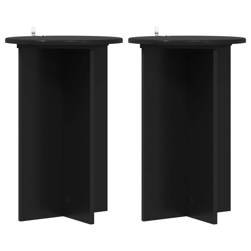 Produktbild för Växtställ 2 pcs Svart Ø40 x 60 cm Konstruerat trä