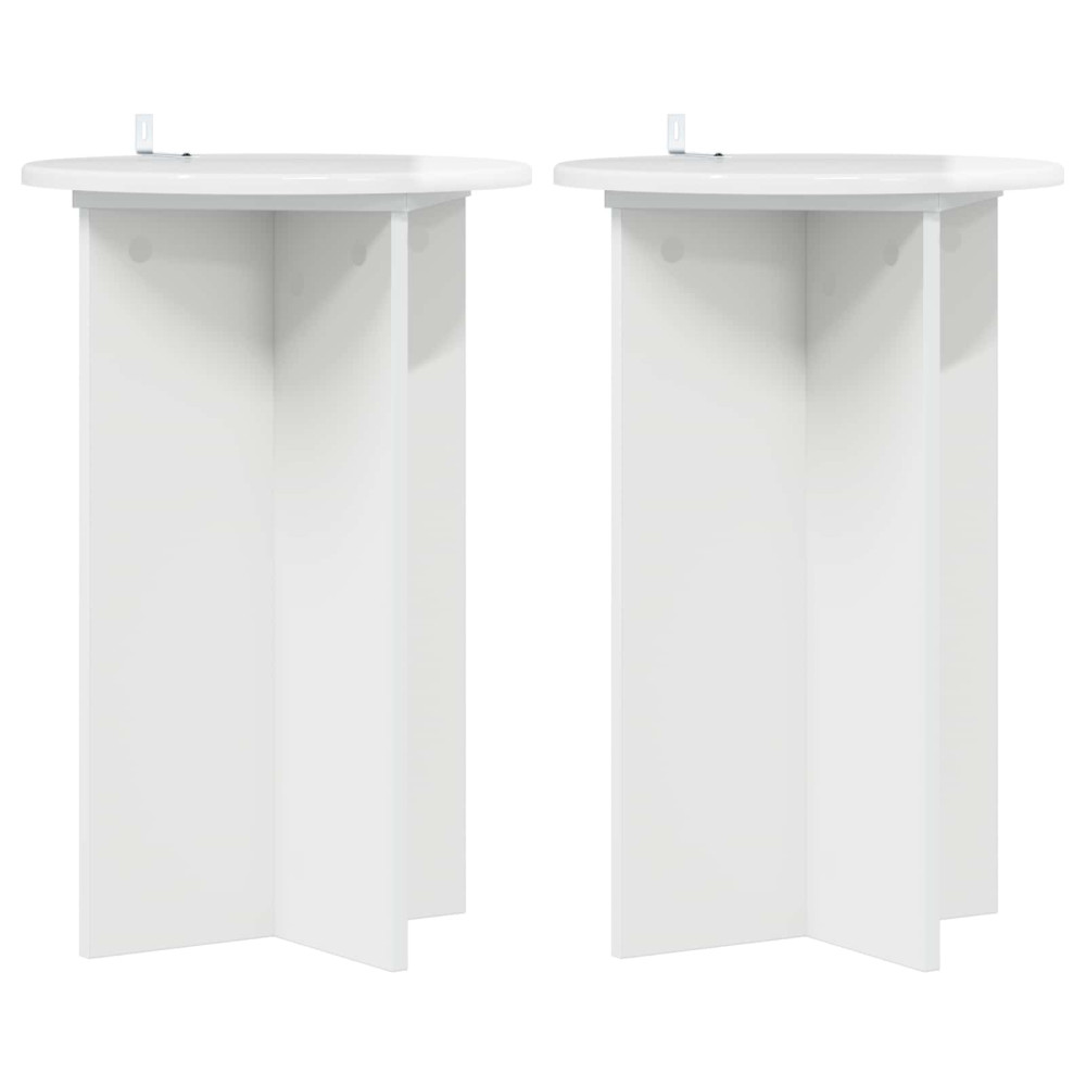 Produktbild för Växtställ 2 pcs Vit högglans Ø40 x 60 cm Konstruerat trä