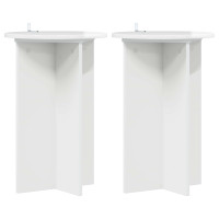Produktbild för Växtställ 2 pcs Vit högglans Ø40 x 60 cm Konstruerat trä