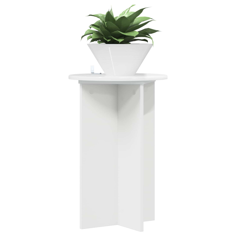 Produktbild för Växtställ 2 pcs Vit högglans Ø40 x 60 cm Konstruerat trä