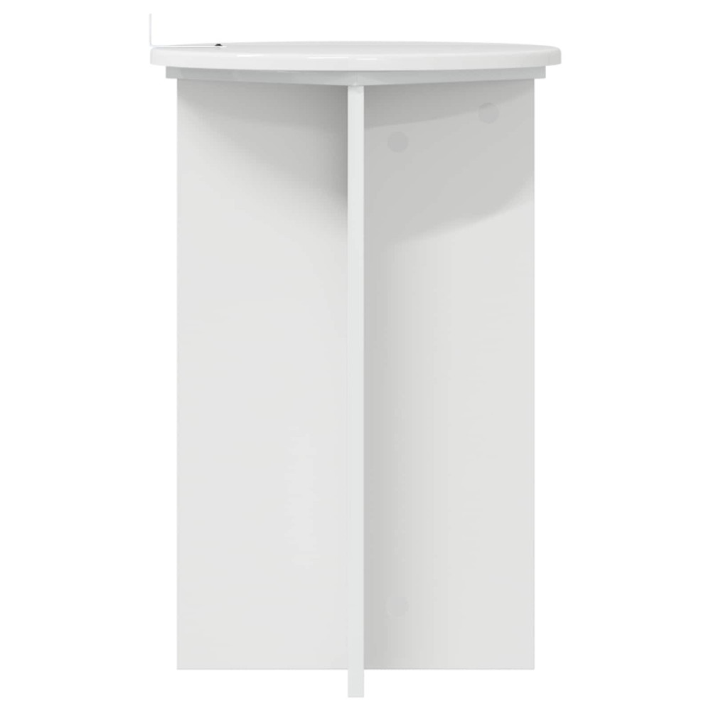 Produktbild för Växtställ 2 pcs Vit högglans Ø40 x 60 cm Konstruerat trä
