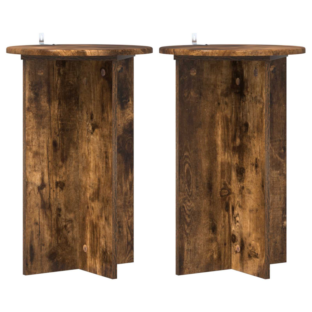 Produktbild för Växtställ 2 pcs Rökt ek Ø40 x 60 cm Konstruerat trä