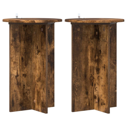 vidaXL Växtställ 2 pcs Rökt ek Ø40 x 60 cm Konstruerat trä