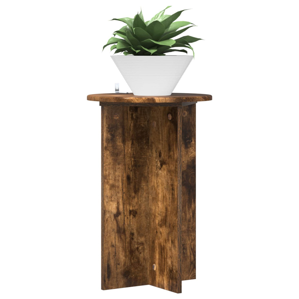 Produktbild för Växtställ 2 pcs Rökt ek Ø40 x 60 cm Konstruerat trä