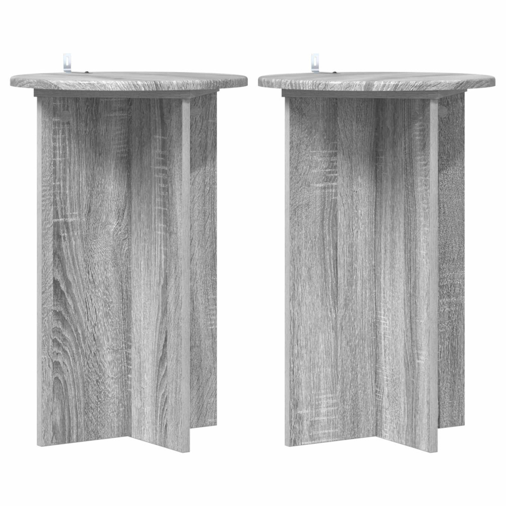 Produktbild för Växtställ 2 pcs Grå sonoma-ek Ø40 x 60 cm Konstruerat trä