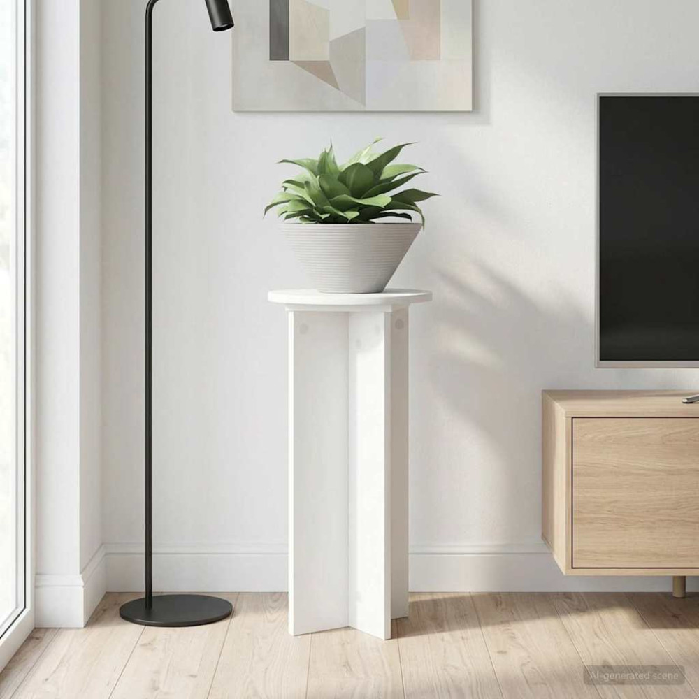 Produktbild för Växtställ 2 pcs Vit Ø29,5 x 60 cm Konstruerat trä