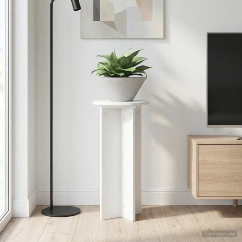 vidaXL Växtställ 2 pcs Vit Ø29,5 x 60 cm Konstruerat trä