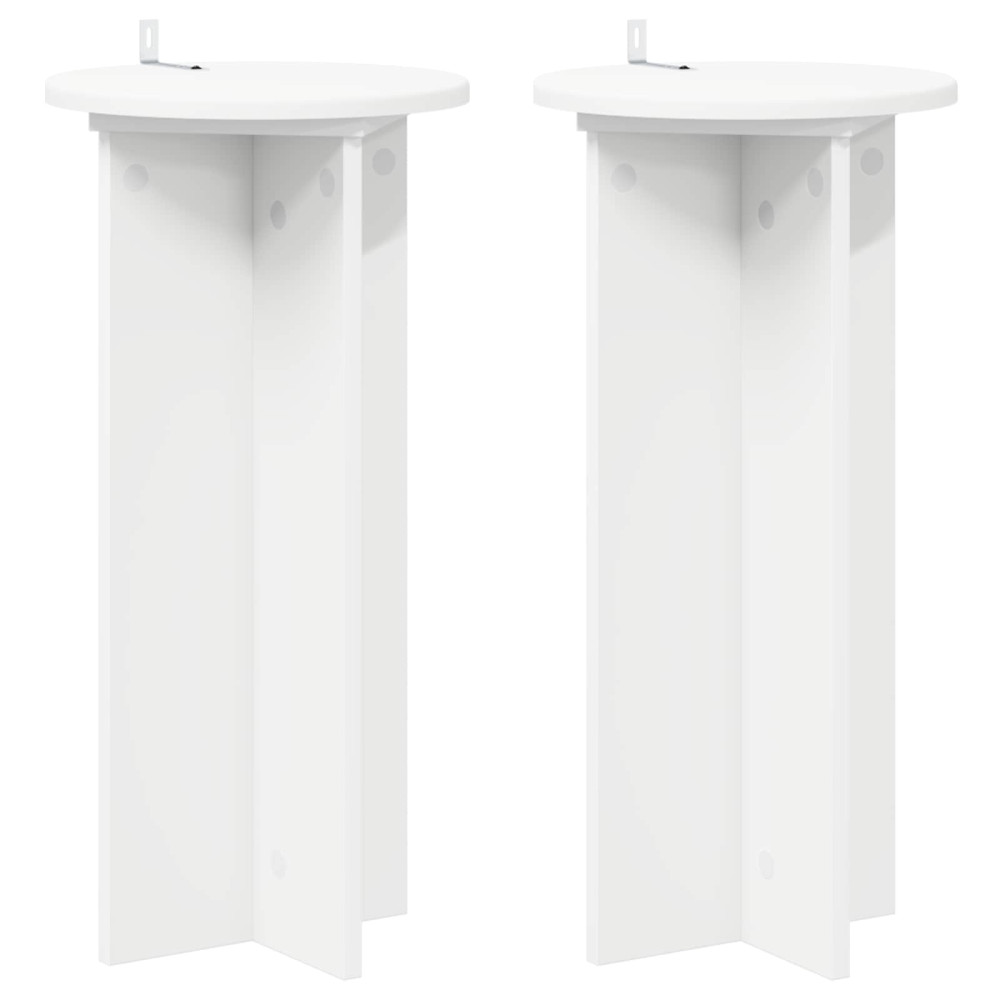 Produktbild för Växtställ 2 pcs Vit Ø29,5 x 60 cm Konstruerat trä