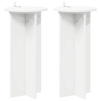Produktbild för Växtställ 2 pcs Vit Ø29,5 x 60 cm Konstruerat trä
