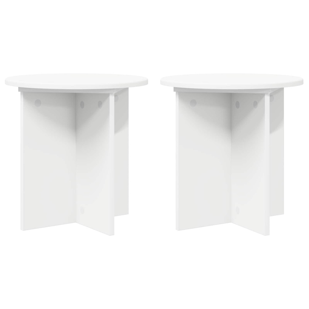 Produktbild för Växtställ 2 pcs Vit Ø40 x 40 cm Konstruerat trä