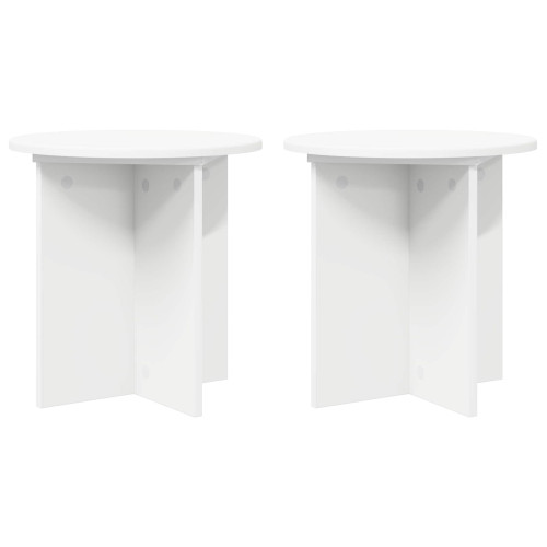 vidaXL Växtställ 2 pcs Vit Ø40 x 40 cm Konstruerat trä