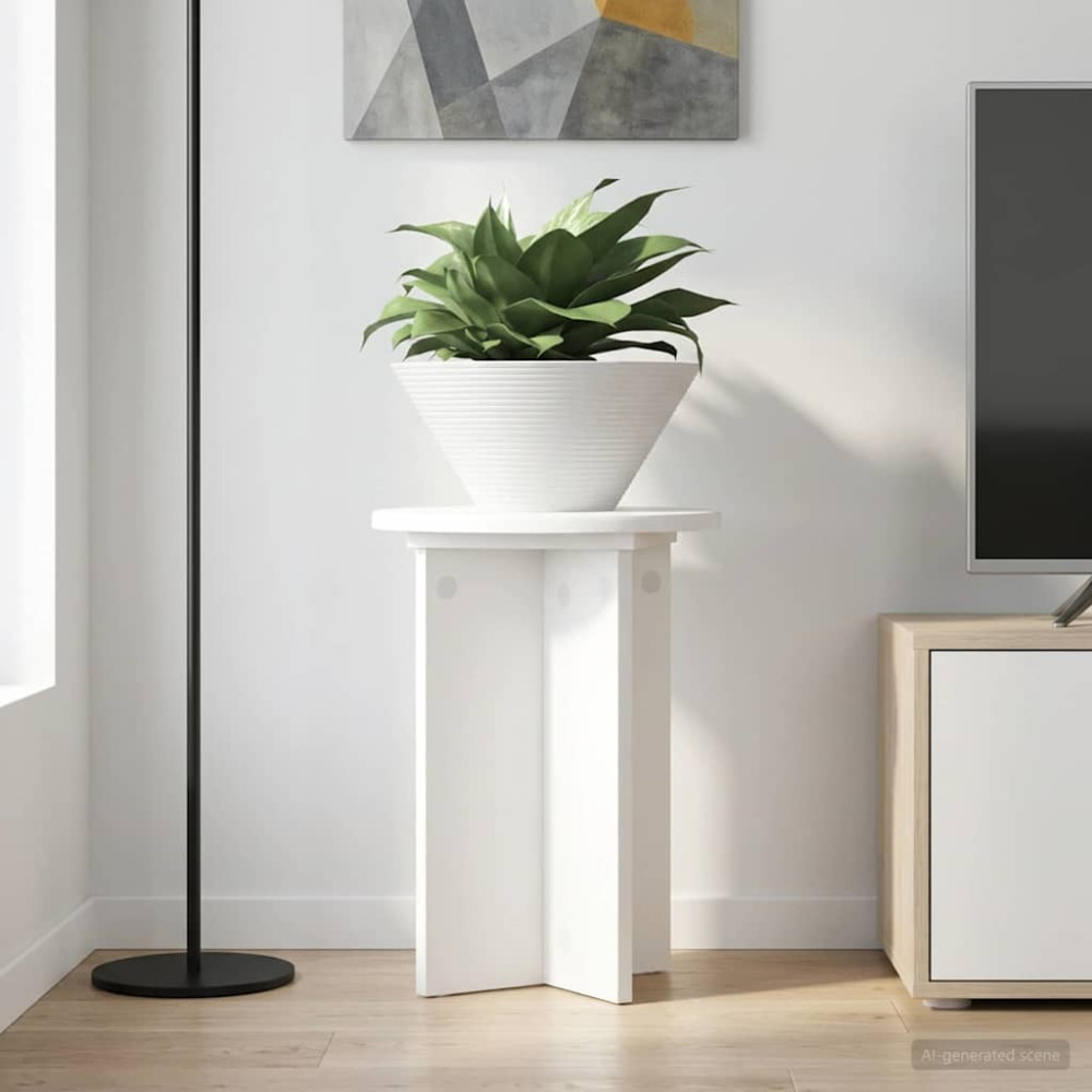 Produktbild för Växtställ 2 pcs Vit Ø29,5 x 40 cm Konstruerat trä