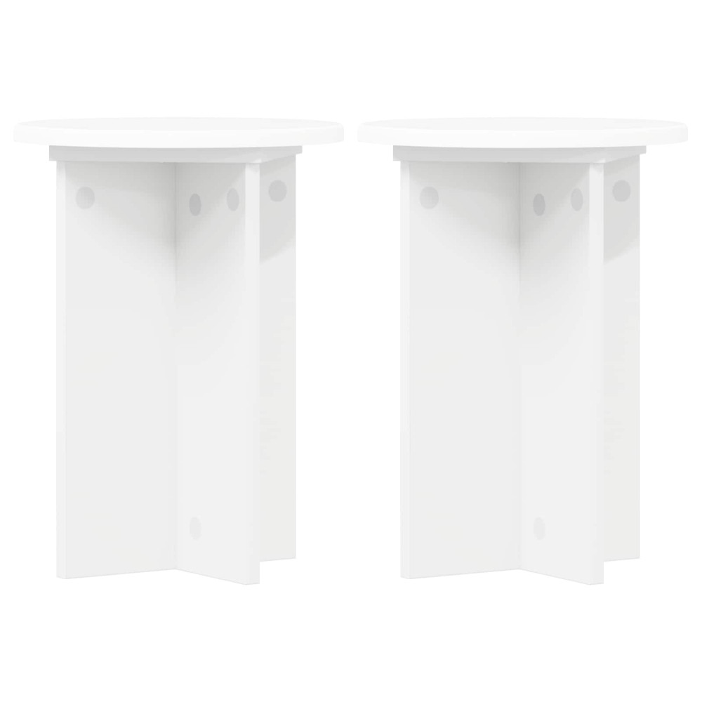 Produktbild för Växtställ 2 pcs Vit Ø29,5 x 40 cm Konstruerat trä
