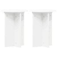 Produktbild för Växtställ 2 pcs Vit Ø29,5 x 40 cm Konstruerat trä