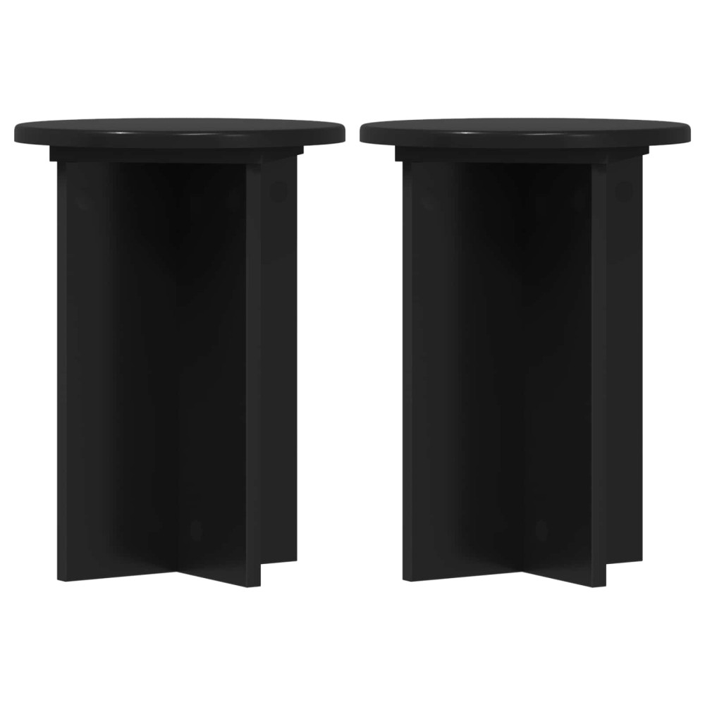 Produktbild för Växtställ 2 pcs Svart Ø29,5 x 40 cm Konstruerat trä