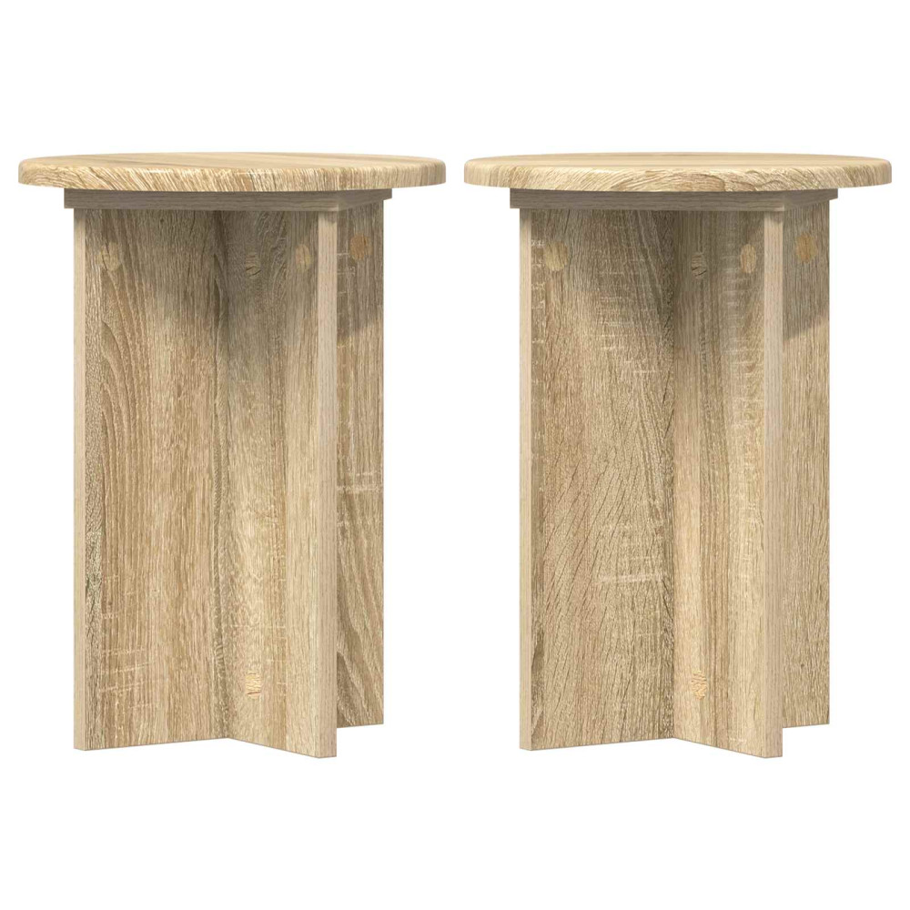 Produktbild för Växtställ 2 pcs Sonoma-ek Ø29,5 x 40 cm Konstruerat trä