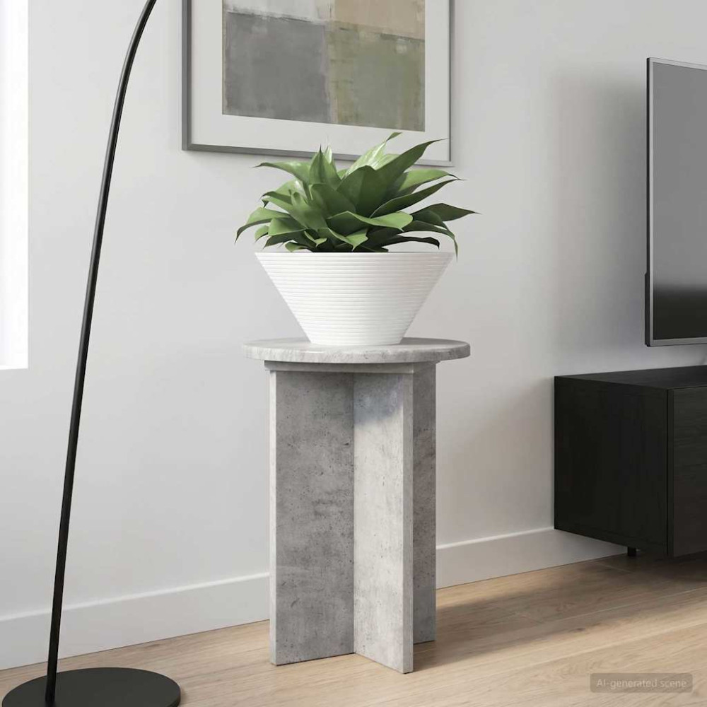 Produktbild för Växtställ 2 pcs Betonggrå Ø29,5 x 40 cm Konstruerat trä