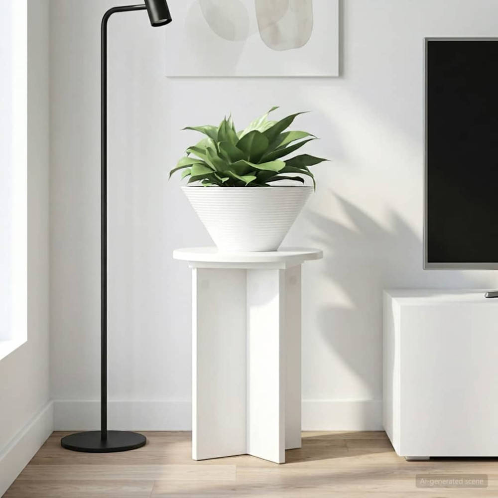 Produktbild för Växtställ 2 pcs Vit högglans Ø29,5 x 40 cm Konstruerat trä