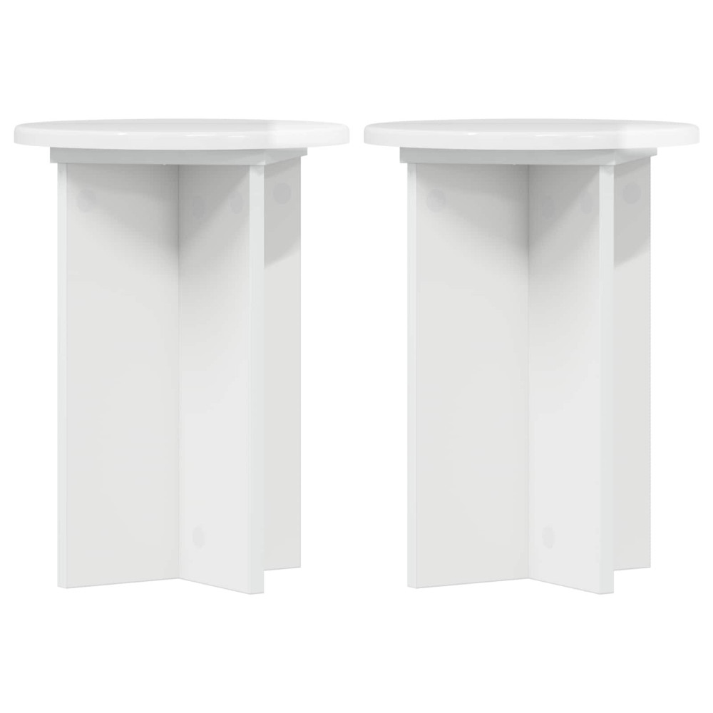 Produktbild för Växtställ 2 pcs Vit högglans Ø29,5 x 40 cm Konstruerat trä