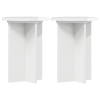 Produktbild för Växtställ 2 pcs Vit högglans Ø29,5 x 40 cm Konstruerat trä