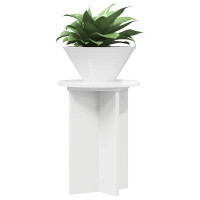 Produktbild för Växtställ 2 pcs Vit högglans Ø29,5 x 40 cm Konstruerat trä