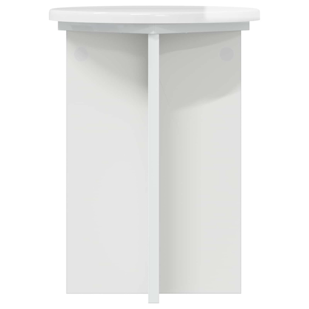Produktbild för Växtställ 2 pcs Vit högglans Ø29,5 x 40 cm Konstruerat trä