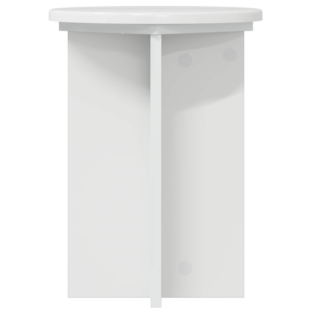Produktbild för Växtställ 2 pcs Vit högglans Ø29,5 x 40 cm Konstruerat trä