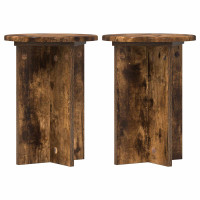 Produktbild för Växtställ 2 pcs Rökt ek Ø29,5 x 40 cm Konstruerat trä