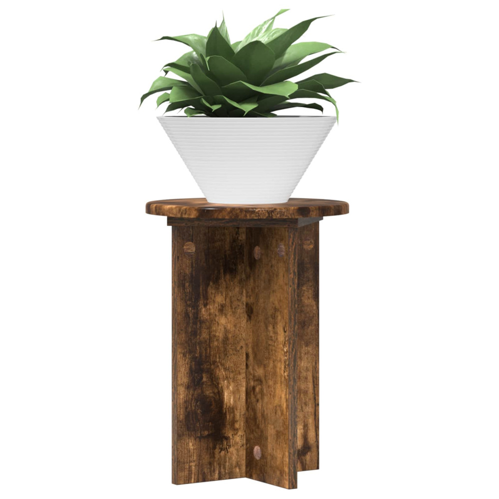 Produktbild för Växtställ 2 pcs Rökt ek Ø29,5 x 40 cm Konstruerat trä