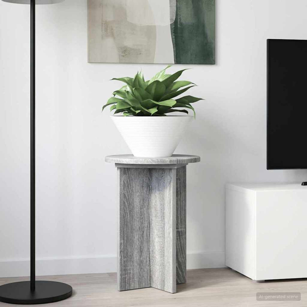 Produktbild för Växtställ 2 pcs Grå sonoma-ek Ø29,5 x 40 cm Konstruerat trä