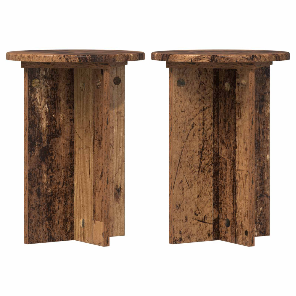 Produktbild för Växtställ 2 pcs Gammalt trä Ø29,5 x 40 cm Konstruerat trä