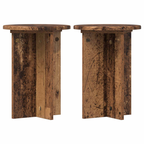 vidaXL Växtställ 2 pcs Gammalt trä Ø29,5 x 40 cm Konstruerat trä