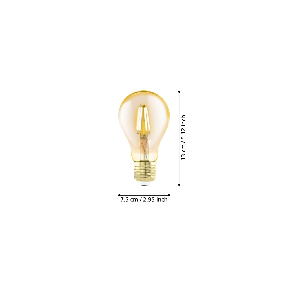 Produktbild för Eglo - filaments-LED - form: A75 - E27 - 4 W - varmt vitt ljus - bärnsten